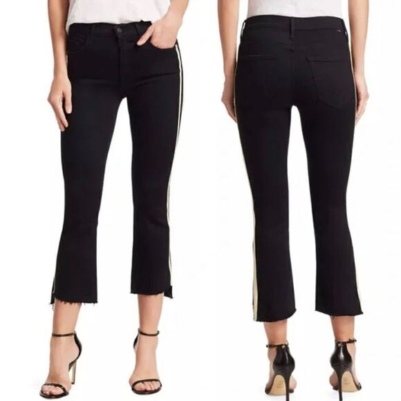 Mother The Insider Crop Step Fray Guilty Racer Stripe Jeans - Picture 2 of 14